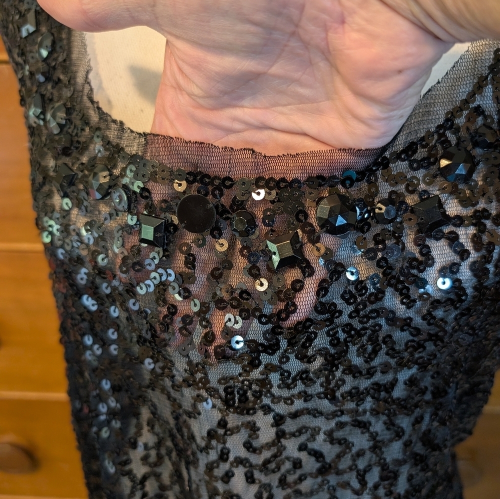Sheer Black Lace Sequin Plus Lingerie - Picture 4 of 10
